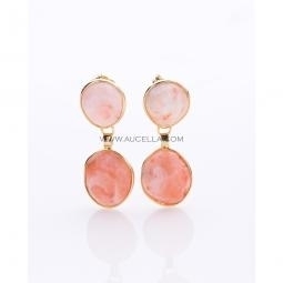 Earrings 925 with natural pink coral